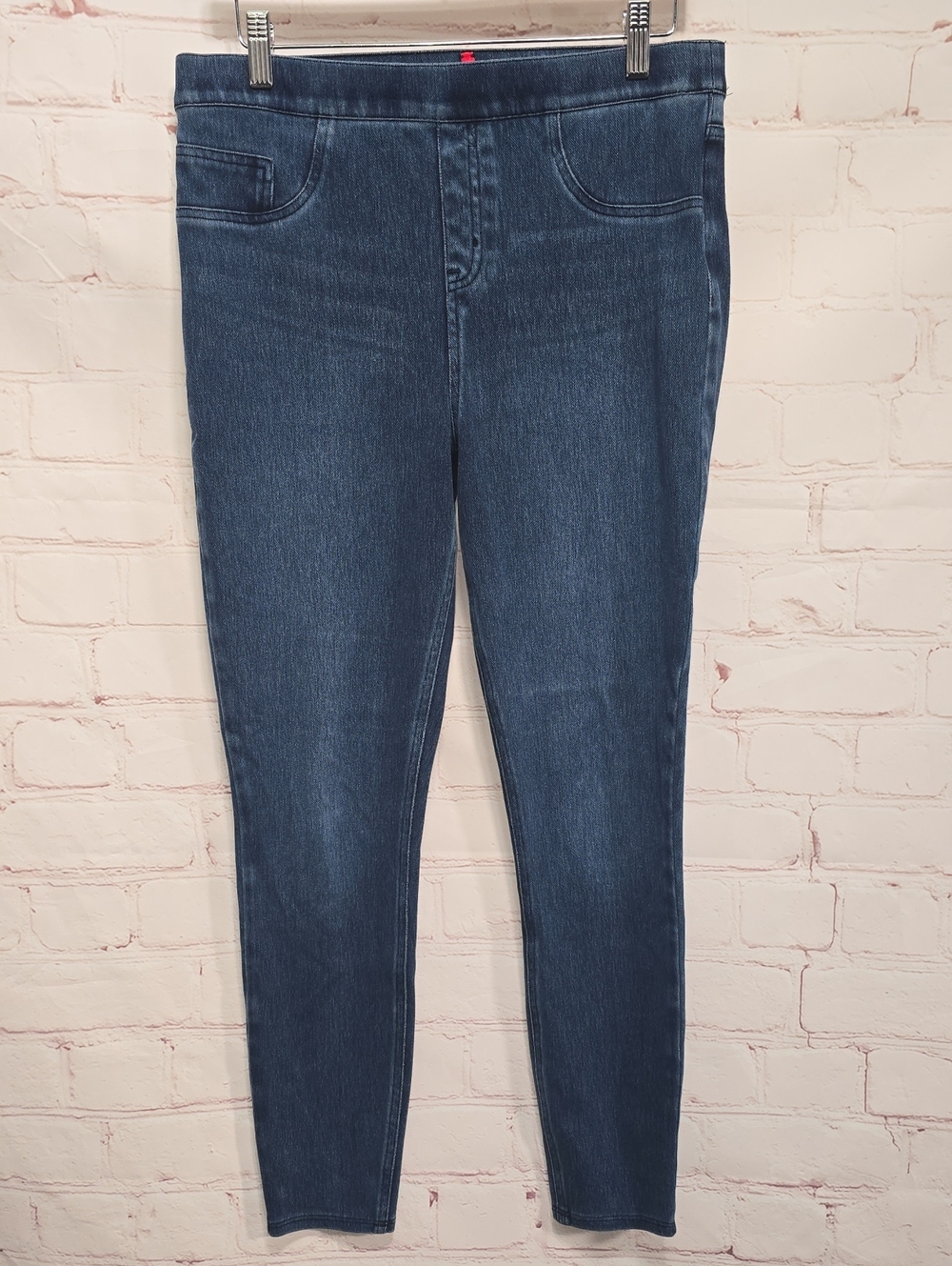SPANX Dark Blue Pull-On Jeggings — Slim Stretch Fit Tummy Control Size Large